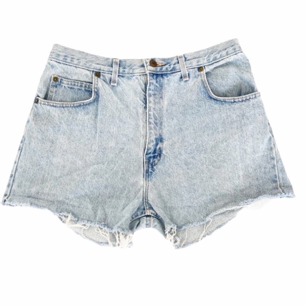 Shein Light Wash High Waisted Cut Off Jean Shorts Sz 30